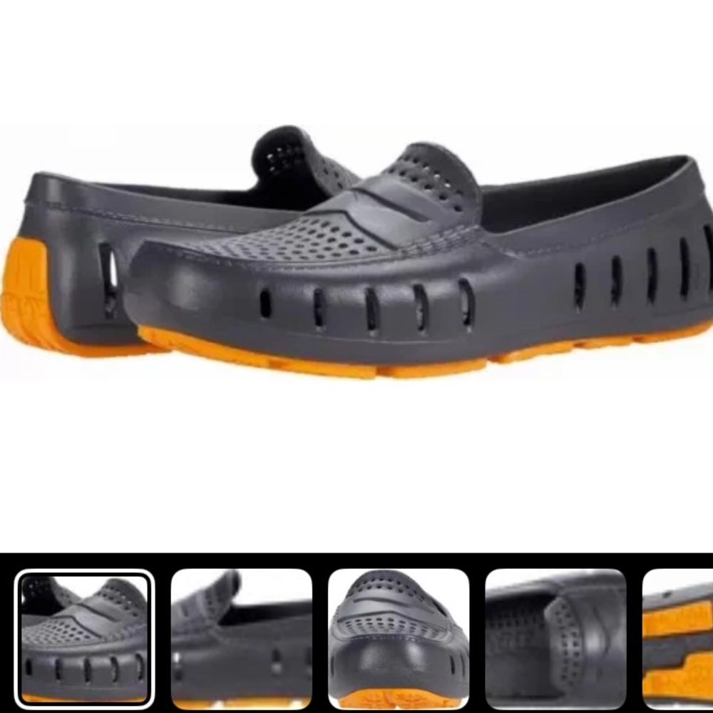 Floaters Gray/Orange Perforated Loafers! Country Club Driver Water Boat Shoes💥 - Picture 12 of 12